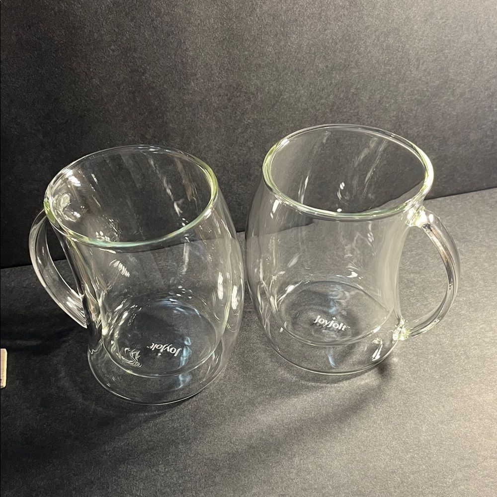 Joy Jolt Wave Double Wall Glass Mug Duo